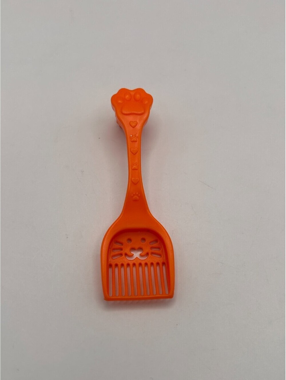 Orange Cat Face Litter Scoop Paw Handle Hearts Slotted Sifter Plastic Scooper